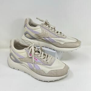 Reebok Women’s Classic Leather Legacy AZ Sneakers Size 8.5 Chalk/Purple GZ3635